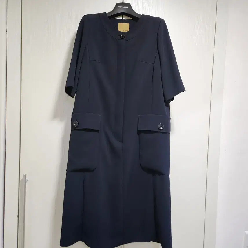 [BUNJANG] Andy &amp; Deb Navy Short Sleeve Midi Dress / 앤디앤뎁 네이비 반팔 원피스