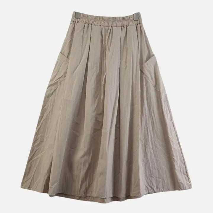 [BUNJANG] FREE Beige Long Skirt / 여FREE 롱스커트 베이지 M6392