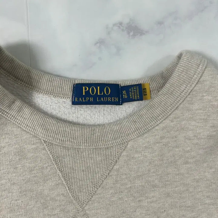 [BUNJANG] Polo Ralph Lauren Logo Sweatshirt Oatmeal XL / 폴로 POLO 로고 맨투맨 티셔츠 오트밀XL
