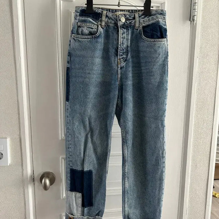 [BUNJANG] Maje Patchwork Denim Pants / 마쥬 패치워크 데님 팬츠 36