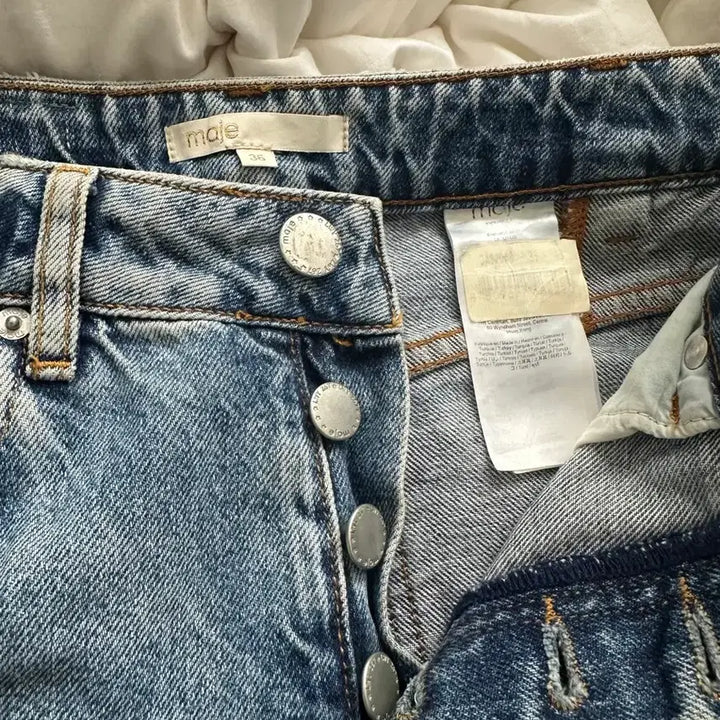 [BUNJANG] Maje Patchwork Denim Pants / 마쥬 패치워크 데님 팬츠 36