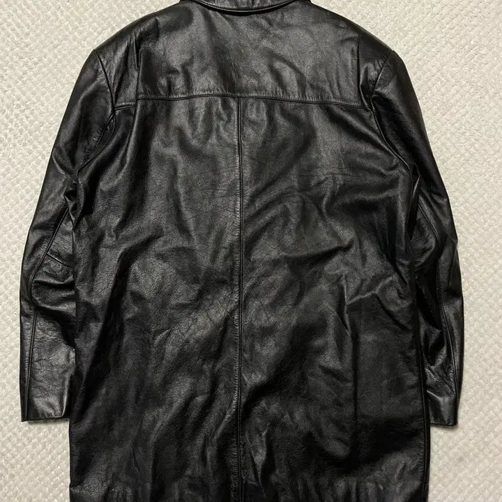 [BUNJANG] XL Western Lambskin Leather 4-Button Car Coat / [XL] 웨스턴 무드 램스킨 양가죽 4버튼 레더 카 코트