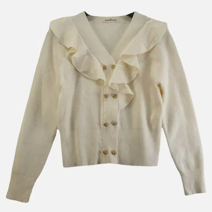 [BUNJANG] NINE Steps FREE Frill Cardigan Beige / 나인스텝스 여FREE 프릴 가디건 베이지 M6369