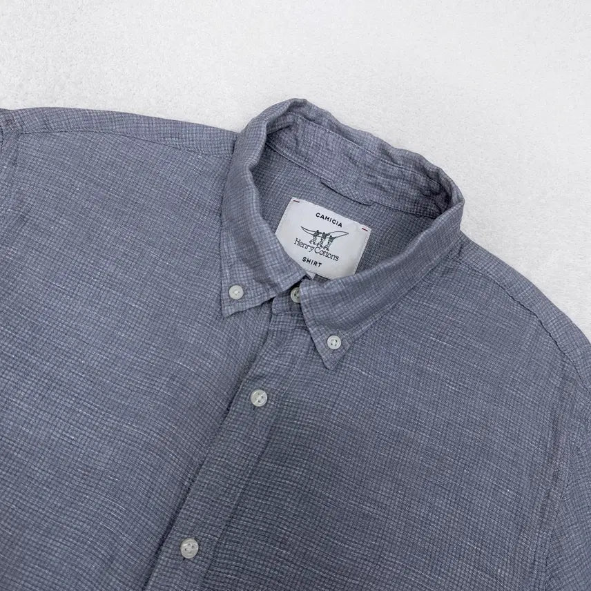 [BUNJANG] Henry Cotton Linen Half Shirt / [100] 헨리코튼 린넨 하프 셔츠