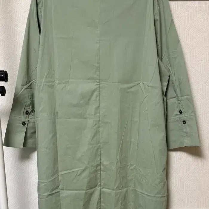 [BUNJANG] Khaki Long Shirt Dress / 새상품:) 8-9부 소매 카키색 롱 셔츠 원피스