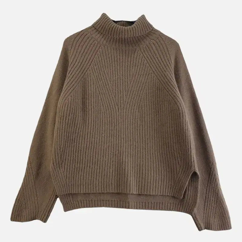 [BUNJANG] FREE Brown Turtleneck Knit Sweater / 여FREE 목폴라 니트 브라운 M6380