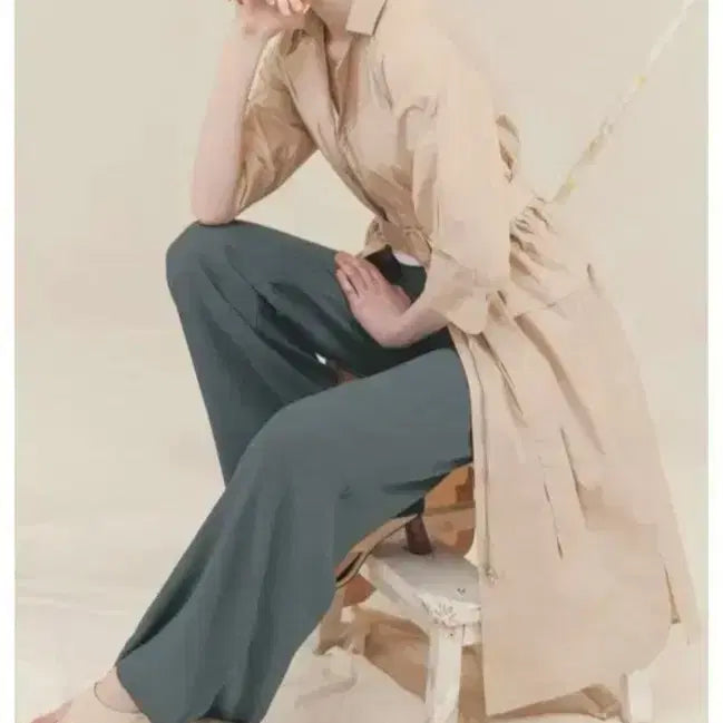 [BUNJANG] Max Studio Belted Trench Coat Dress (S) / Max studio 벨티드 집업 트렌치 코트 원피스 (S)