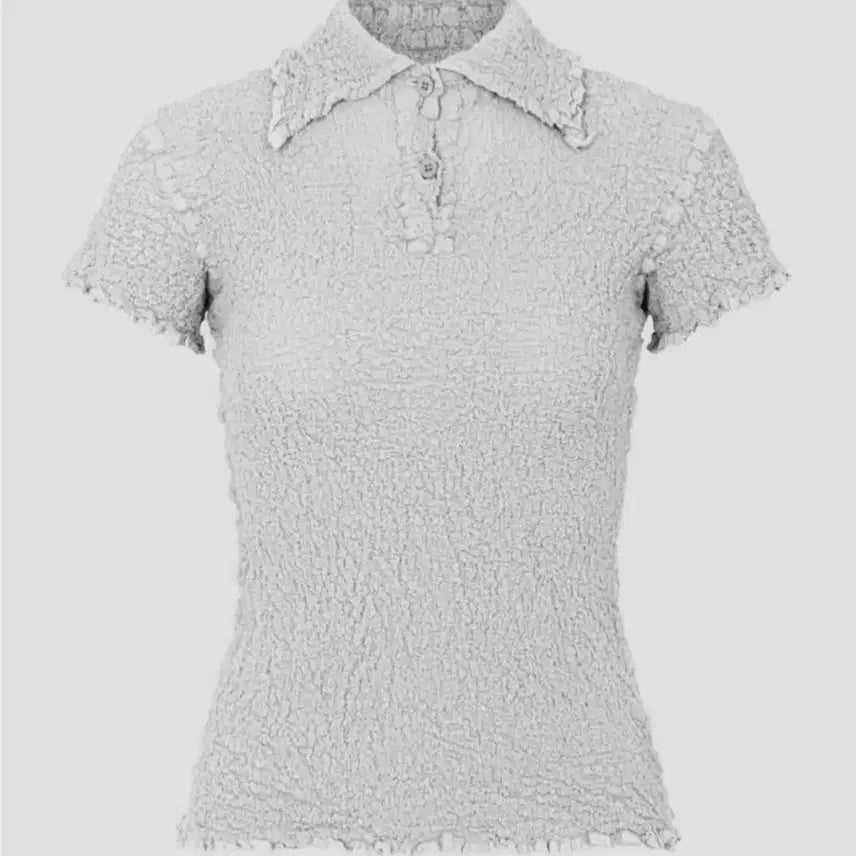 [BUNJANG] Issey Miyake Pleats Please Collar Neck Top Light Gray / 미 이세이미야케 콜리플라워 카라넥 탑 라이트 그레이