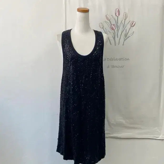 [BUNJANG] Religion Black Sequin Sleeveless Dress XS / 스포츠댄스복-릴리전 블랙 스팽글 민소매 원피스 XS 094
