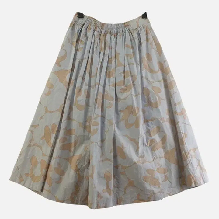 [BUNJANG] Free Pattern Long Skirt Light Blue / 여FREE 패턴 롱스커트 라이트 블루 M6395
