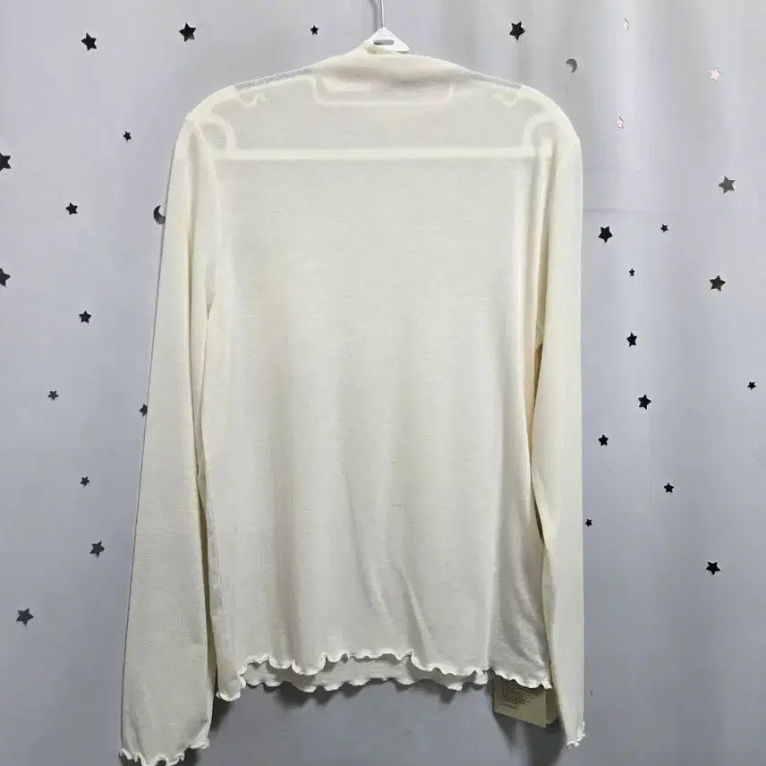 [BUNJANG] Select Shop Ivory Wave Detail Long Sleeve T-shirt / 셀렉샵 폴라넥 긴팔 티셔츠 물결 새상품 100