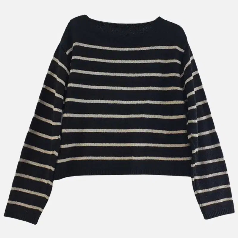 [BUNJANG] FREE Striped Cardigan / 여FREE 줄무늬 가디건 블랙 M6371