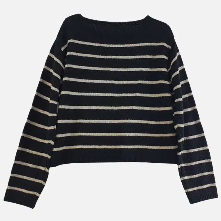 [BUNJANG] FREE Striped Cardigan / 여FREE 줄무늬 가디건 블랙 M6371