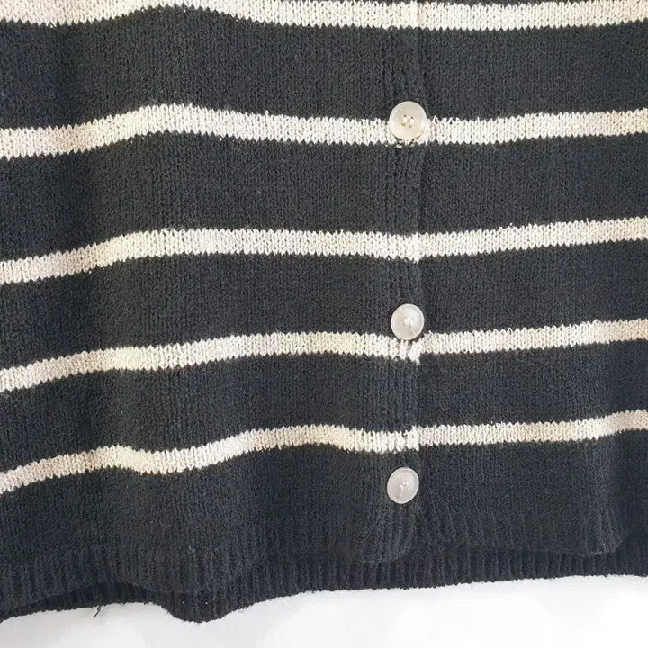 [BUNJANG] FREE Striped Cardigan / 여FREE 줄무늬 가디건 블랙 M6371