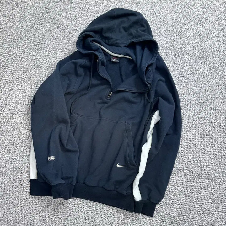 [BUNJANG] Nike 00s Old School Swoosh Half-Zip Hoodie / 나이키(Nike) 00s 올드스쿨 스우시 하프집업 후드티