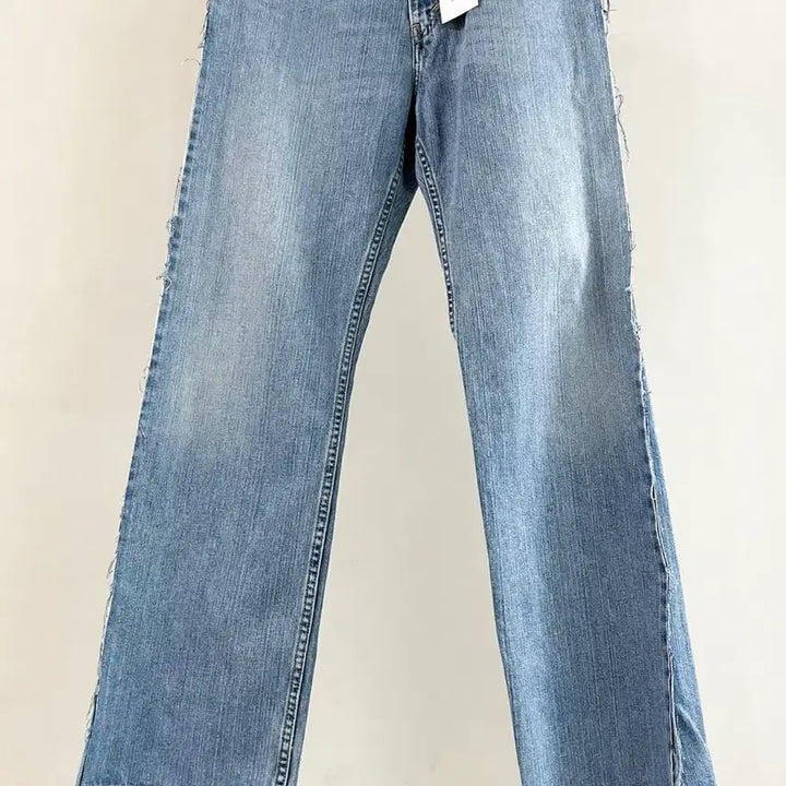 [BUNJANG] Prototype Outline Raw Cut Denim Jeans / 프로토타입 아웃라인 로우 컷 데님