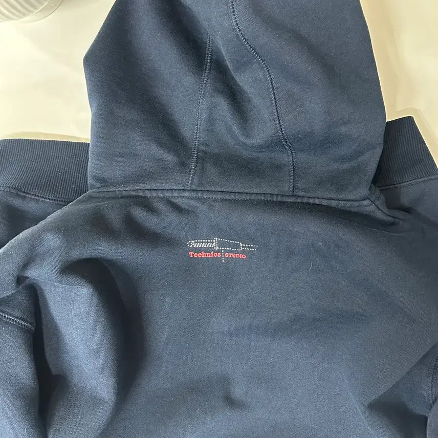 [BUNJANG] Technics DJ Turntable Navy Hooded T-Shirt / 테크닉스 DJ 턴테이블 후드티 티셔츠 정품 네이비