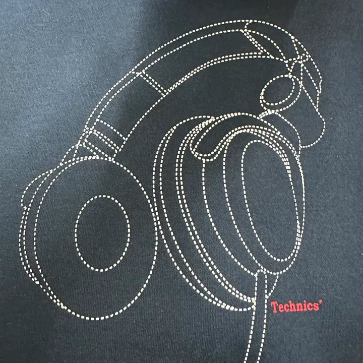 [BUNJANG] Technics DJ Turntable Navy Hooded T-Shirt / 테크닉스 DJ 턴테이블 후드티 티셔츠 정품 네이비
