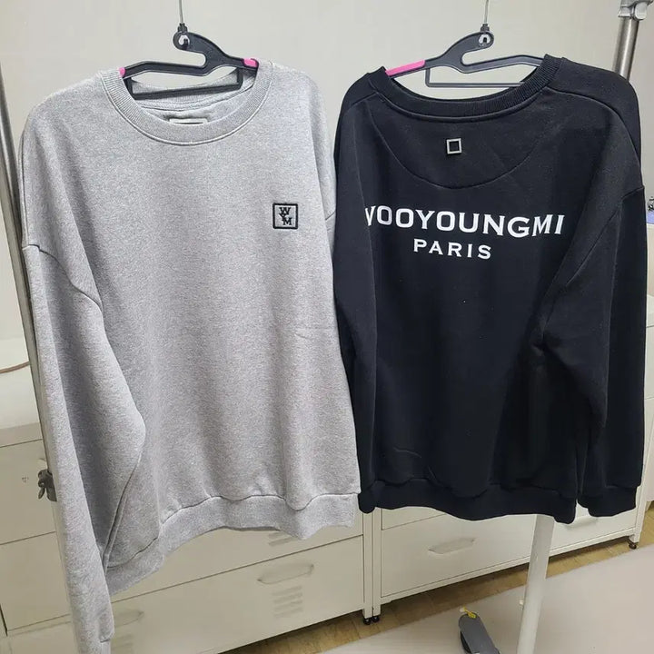 [BUNJANG] Wooyoungmi Crewneck Sweatshirt Gray/Black / 우영미 맨투맨 티셔츠 회색/검정남여되요새거에요