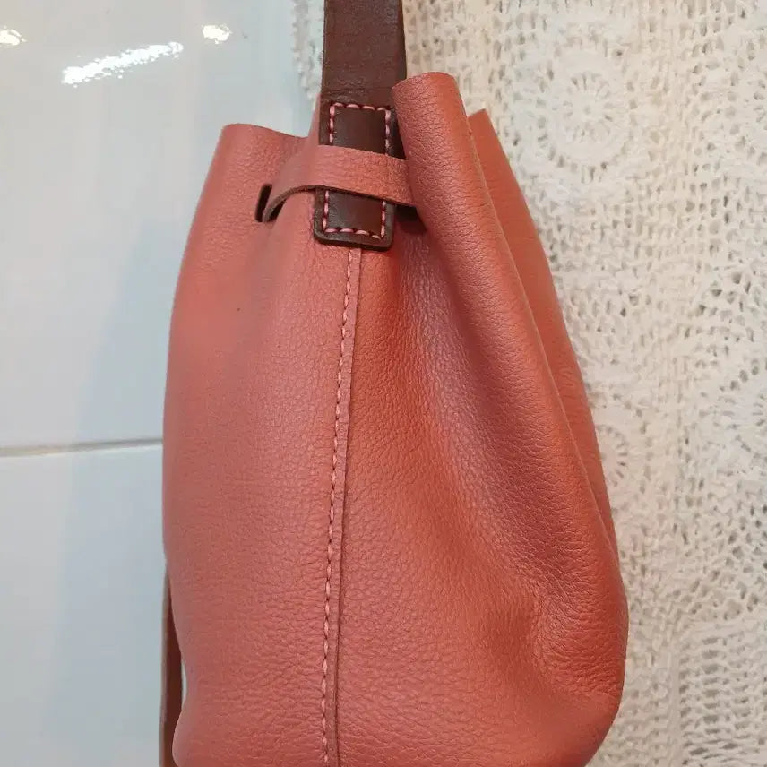 [SOLD OUT] 인디핑크 가죽 버킷백 숄더백
