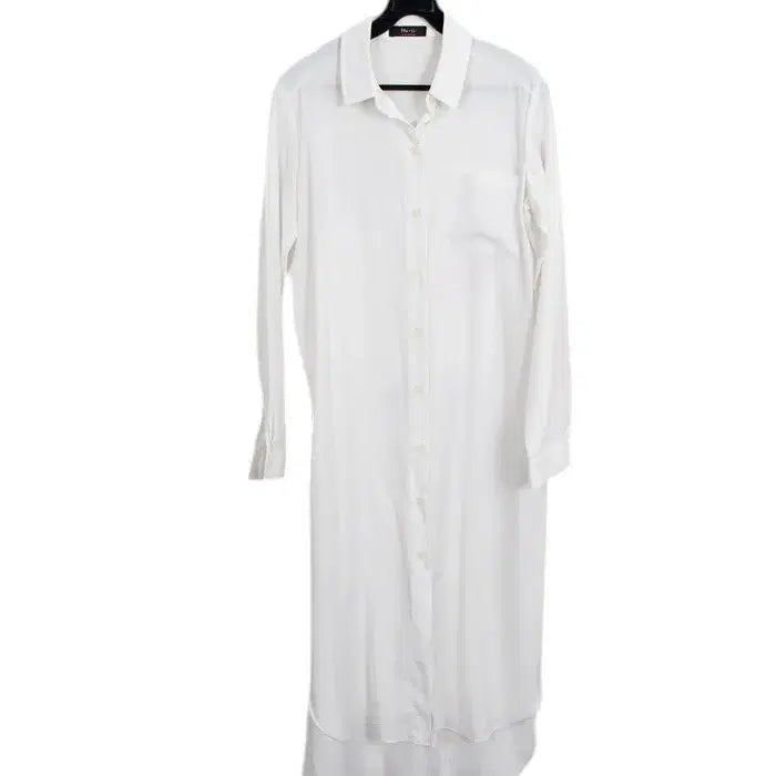 [BUNJANG] Marie White Long Sleeve Shirt Dress / 여성M / 마리 화이트 긴팔 롱셔츠원피스WT 12-25