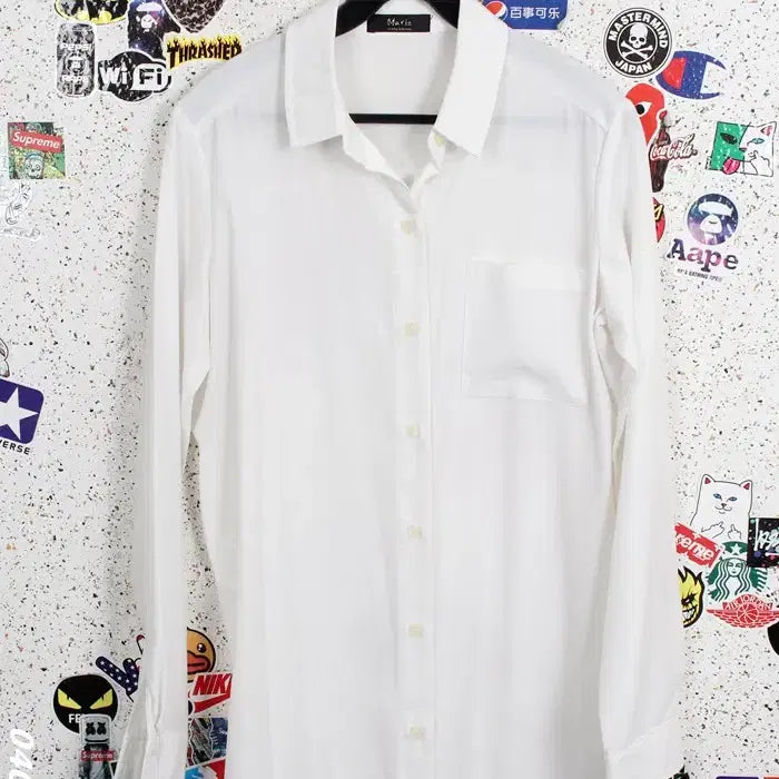 [BUNJANG] Marie White Long Sleeve Shirt Dress / 여성M / 마리 화이트 긴팔 롱셔츠원피스WT 12-25