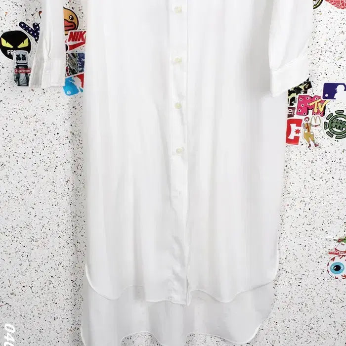 [BUNJANG] Marie White Long Sleeve Shirt Dress / 여성M / 마리 화이트 긴팔 롱셔츠원피스WT 12-25