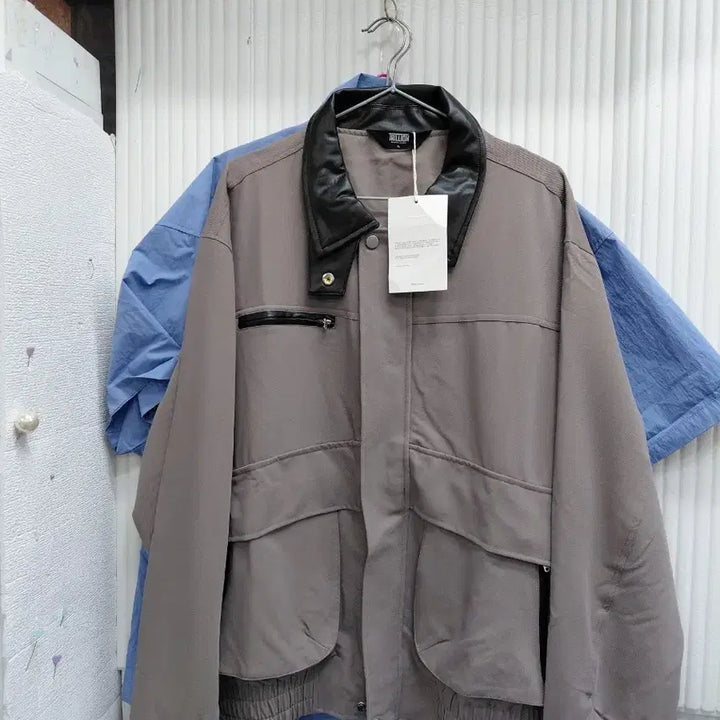 [BUNJANG] TRILLION Leather Collar Jumper / TRILLION점퍼 XL