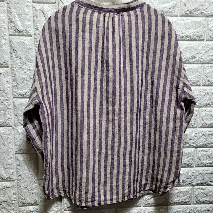 [SOLD OUT] the Olly 퍼플 스트라이프 린넨블라우스