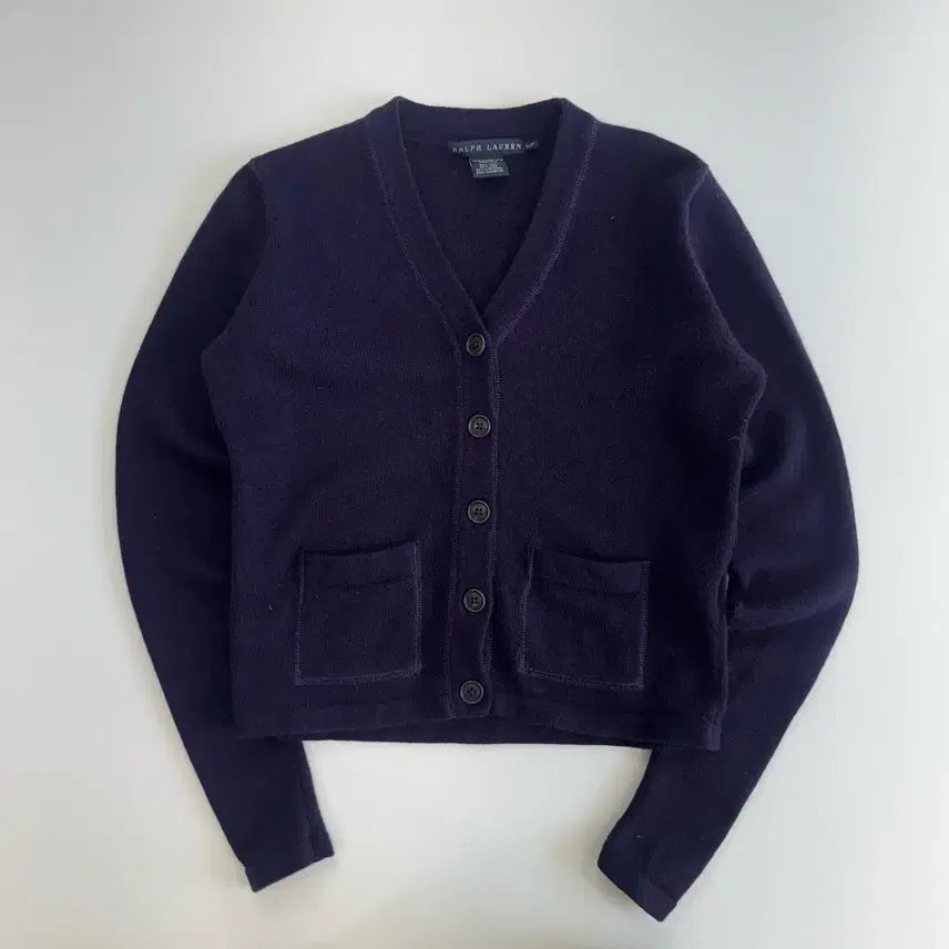 [SOLD OUT] Polo 폴로 다크 퍼플 투 포켓 니트 가디건