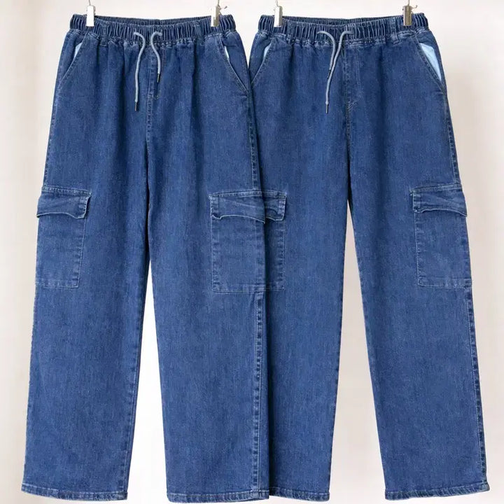 [BUNJANG] Loose Fit Cargo Denim Pants - Blue / 카고 데님 팬츠 블루 일자핏 청바지 556677정도 사이즈 각가격