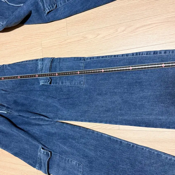 [BUNJANG] Loose Fit Cargo Denim Pants - Blue / 카고 데님 팬츠 블루 일자핏 청바지 556677정도 사이즈 각가격