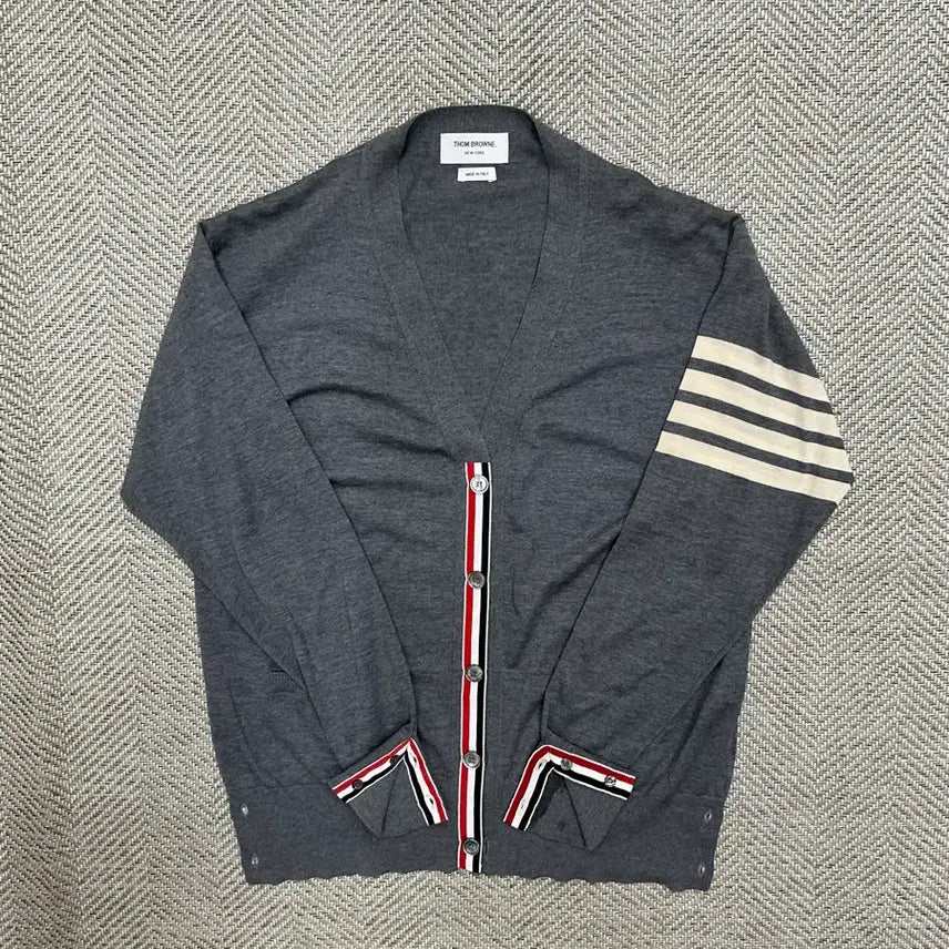 [BUNJANG] Thom Browne 23SS Striped Patch Merino Wool Cardigan / [S급/23ss] 톰브라운 사선완장 메리노울 그레이 가디건 5