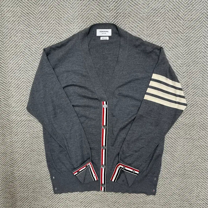 [BUNJANG] Thom Browne 23SS Striped Patch Merino Wool Cardigan / [S급/23ss] 톰브라운 사선완장 메리노울 그레이 가디건 5