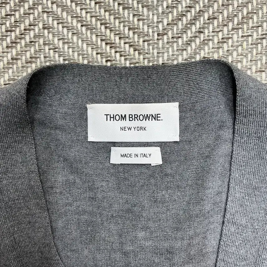 [BUNJANG] Thom Browne 23SS Striped Patch Merino Wool Cardigan / [S급/23ss] 톰브라운 사선완장 메리노울 그레이 가디건 5