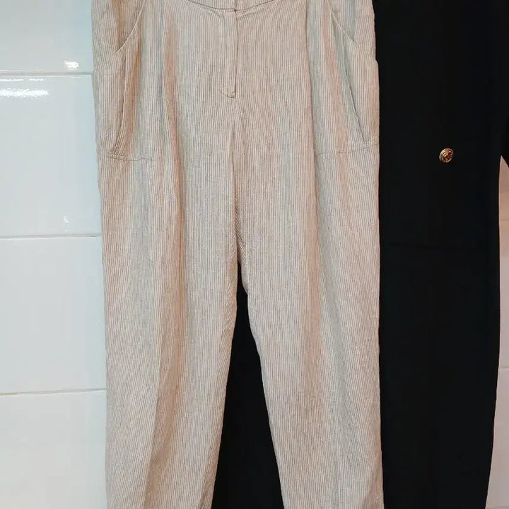 [BUNJANG] Aillo Stripe Linen Pants / 아일로스트라이프 린넨바지 ( 70ㅡ97)ㅡ6ㅡ