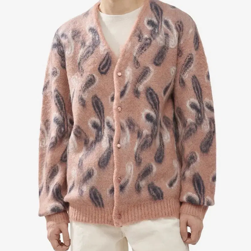 [BUNJANG] Needles Paisley Mohair Cardigan Pink L / [급처]니들스 페이즐리 모헤어 가디건 핑크 L사이즈