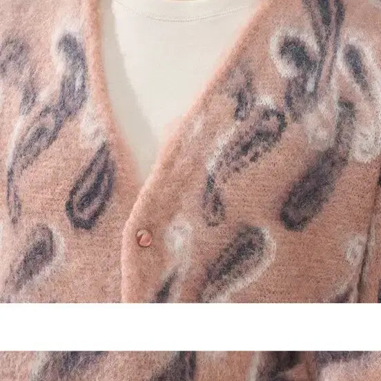 [BUNJANG] Needles Paisley Mohair Cardigan Pink L / [급처]니들스 페이즐리 모헤어 가디건 핑크 L사이즈
