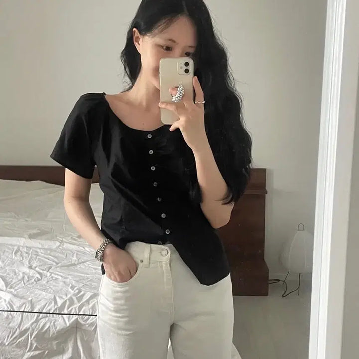 [BUNJANG] Elojo Shirring Blouse / 엘로주 셔링 블라우스