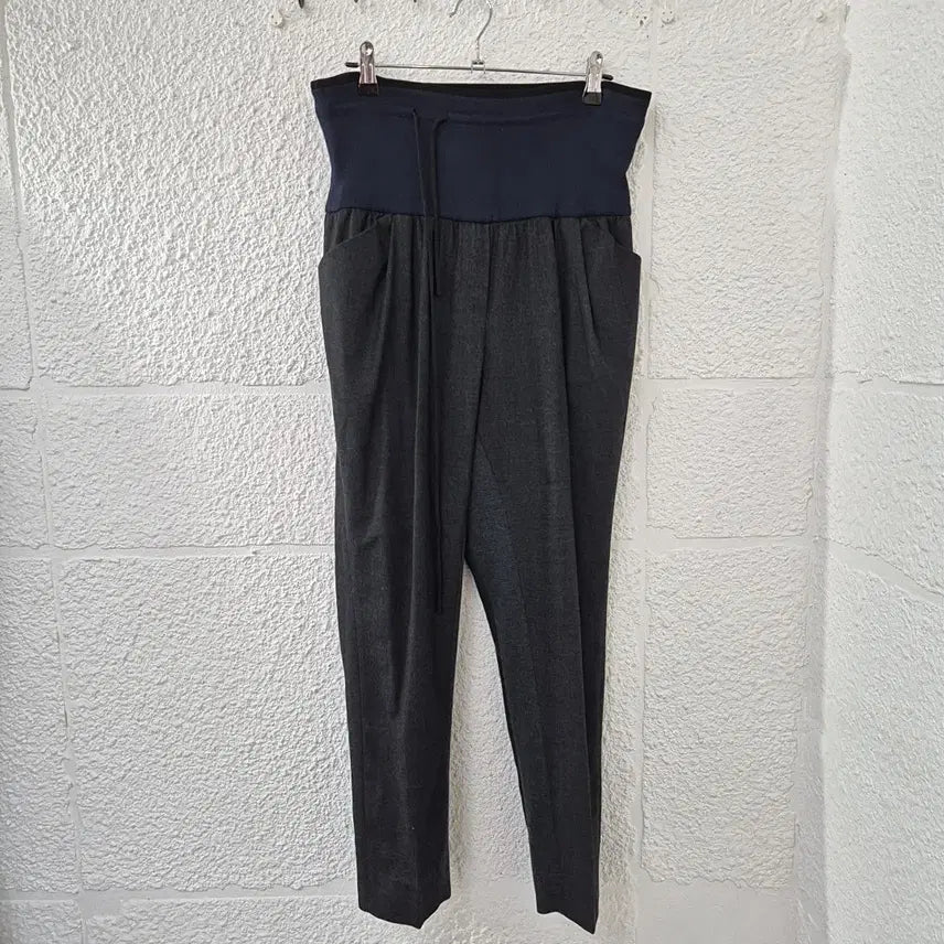 [BUNJANG] Time (Time) Maternity Baggy Slacks Charcoal / 한섬 타임 임부복 배기 슬랙스 차콜색