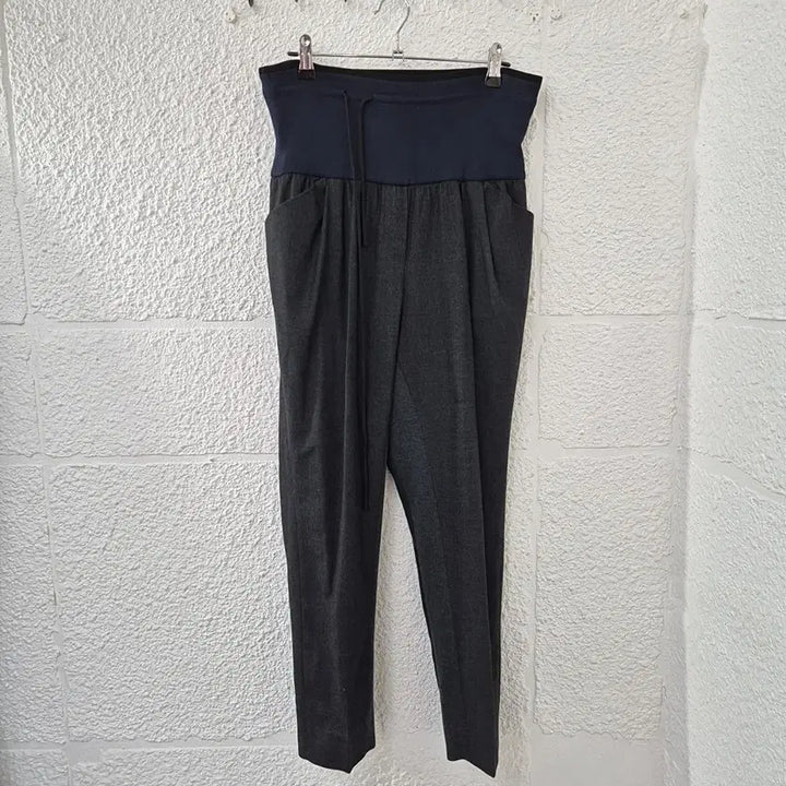 [BUNJANG] Time (Time) Maternity Baggy Slacks Charcoal / 한섬 타임 임부복 배기 슬랙스 차콜색