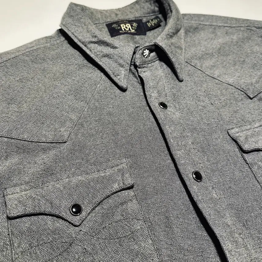 [BUNJANG] RRL Chamois Western Shirt Heather Grey L / RRL 더블알엘 샤모아 웨스턴 셔츠 헤더 그레이 L사이즈 신품 (교환)