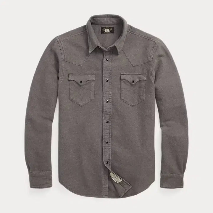 [BUNJANG] RRL Chamois Western Shirt Heather Grey L / RRL 더블알엘 샤모아 웨스턴 셔츠 헤더 그레이 L사이즈 신품 (교환)