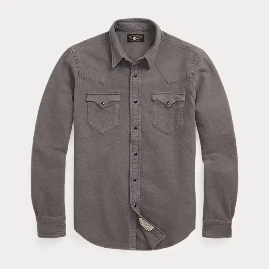 [BUNJANG] RRL Chamois Western Shirt Heather Grey L / RRL 더블알엘 샤모아 웨스턴 셔츠 헤더 그레이 L사이즈 신품 (교환)