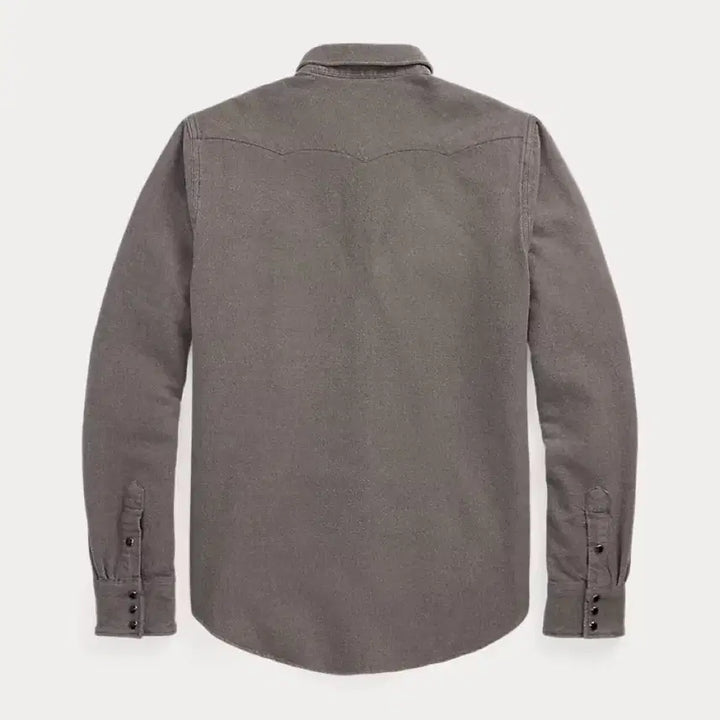 [BUNJANG] RRL Chamois Western Shirt Heather Grey L / RRL 더블알엘 샤모아 웨스턴 셔츠 헤더 그레이 L사이즈 신품 (교환)