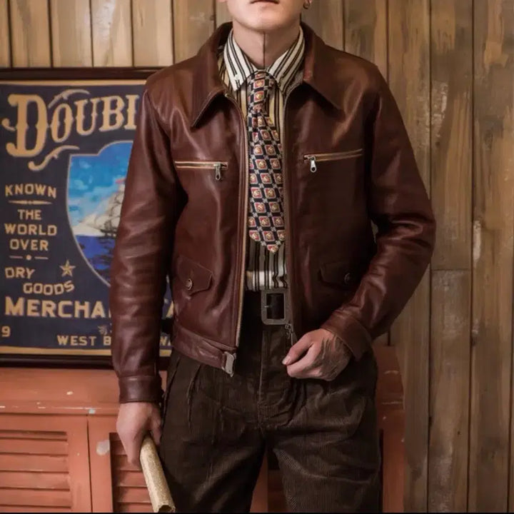 [BUNJANG] Veluokldly Hartman Reproduction Cowhide Jacket L / Veluokldly 하트맨 복각 카우하이드 자켓 L사이즈