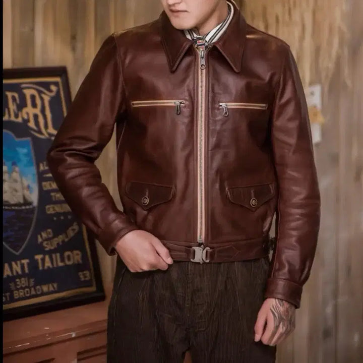 [BUNJANG] Veluokldly Hartman Reproduction Cowhide Jacket L / Veluokldly 하트맨 복각 카우하이드 자켓 L사이즈
