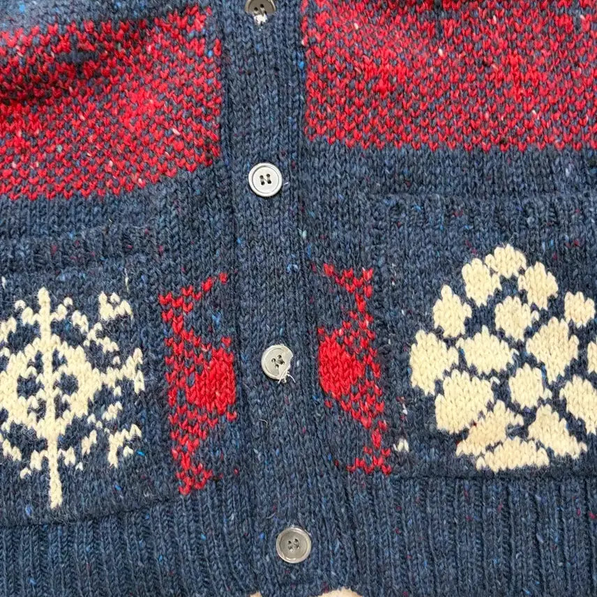 [BUNJANG] Thom Browne Fair Isle Animal Cardigan (Navy/Red) / [3] 톰브라운 페어아일 애니멀 가디건 (네이비/레드)