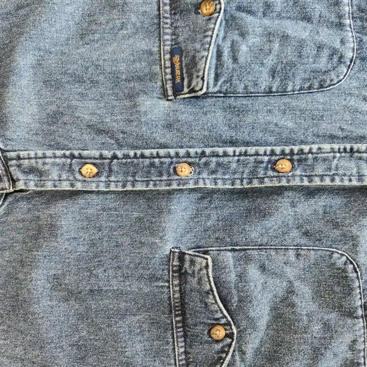 [BUNJANG] Wrangler Denim Shirt / Wrangler 데님 셔츠 남방 배색포인트.Wrangler 데님셔츠 95