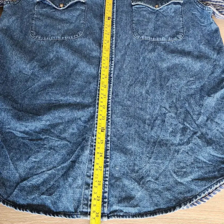 [BUNJANG] Wrangler Denim Shirt / Wrangler 데님 셔츠 남방 배색포인트.Wrangler 데님셔츠 95